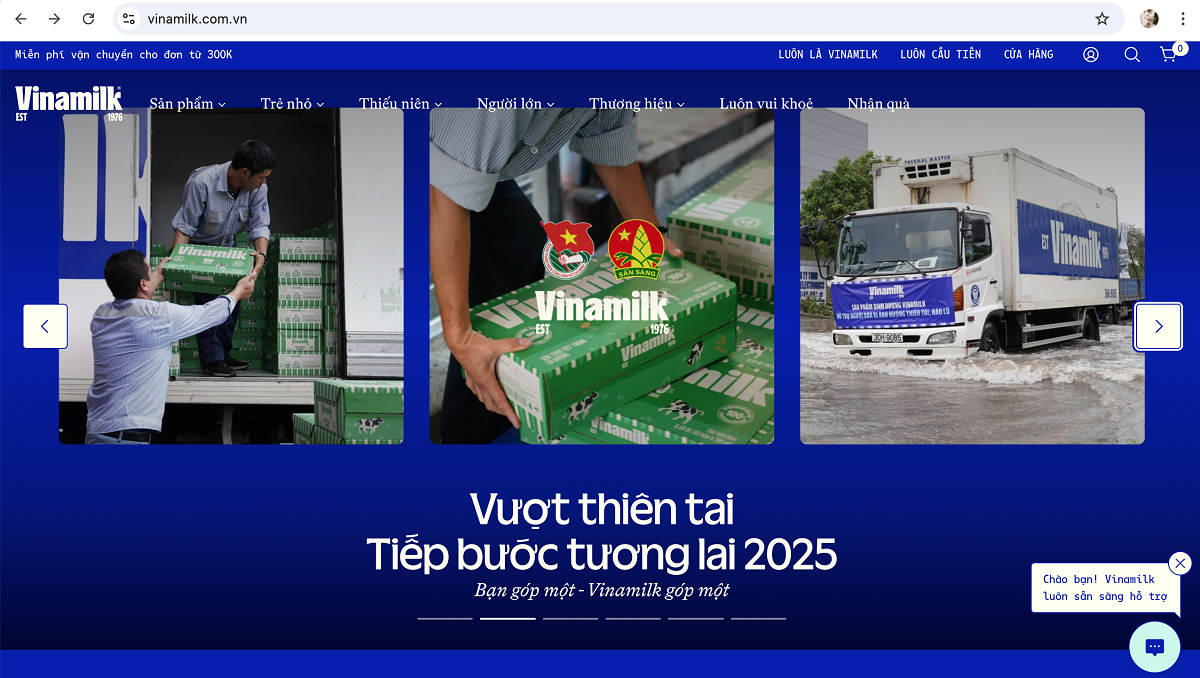 Chương tr&igrave;nh &ldquo;Vượt thi&ecirc;n tai &ndash; Tiếp bước tương lai 2025&rdquo; triển khai trực tiếp tr&ecirc;n website Vinamilk, với c&aacute;c th&ocirc;ng tin cập nhật v&agrave; minh bạch; được mọi người tiếp cận dễ d&agrave;ng, ủng hộ nhanh ch&oacute;ng. Ảnh: Vi Nam