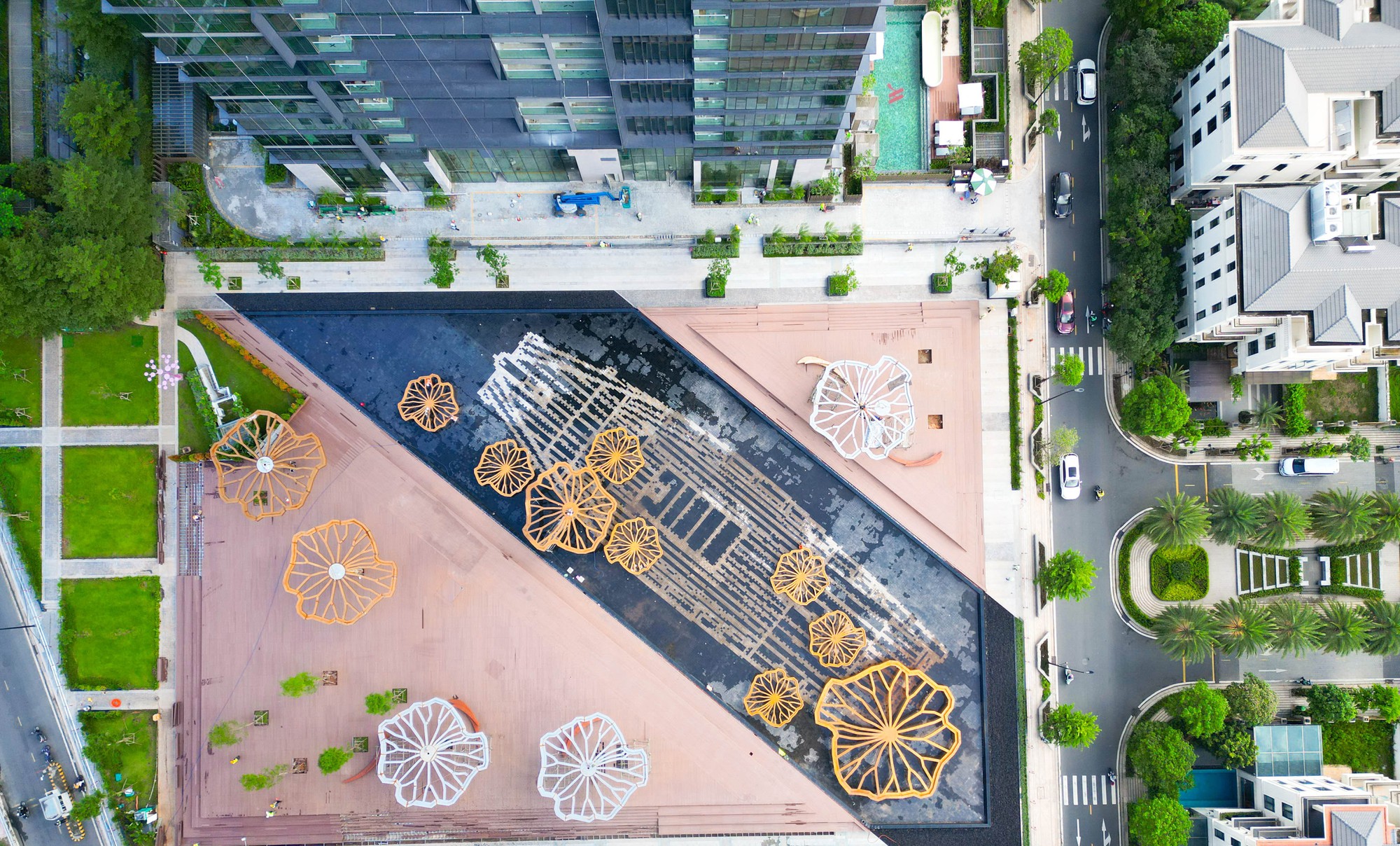 C&ocirc;ng vi&ecirc;n L&aacute; Sen trong quy hoạch của khu bất động sản h&agrave;ng hiệu Grand Marina, Saigon. &nbsp;