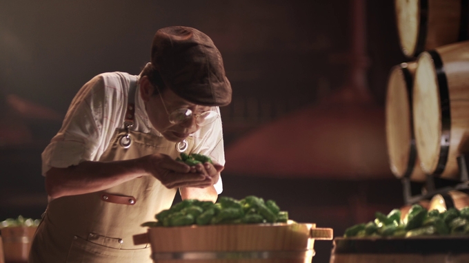 Bậc thầy nấu bia chi&ecirc;m ngưỡng hoa bia Saaz. Nguồn: Habeco.