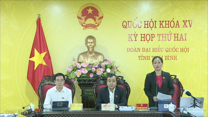 Đại biểu Nguyễn Thị Thu Dung (đo&agrave;n Th&aacute;i B&igrave;nh).