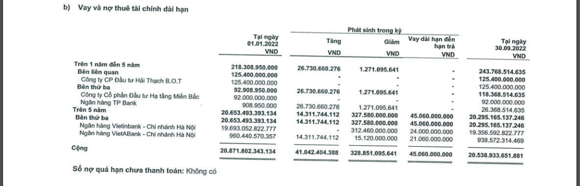 Một số khoản vay của Đ&egrave;o Cả tại ng&agrave;y 30/9/2022 ghi nhận Vietinbank đang l&agrave; "chủ nợ" lớn nhất của doanh nghiệp n&agrave;y.
