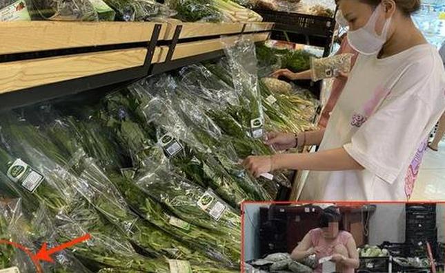 &nbsp;Rau N&ocirc;ng sản Tr&igrave;nh Nhi c&oacute; in logo VietGAP được b&aacute;n trong si&ecirc;u thị Winmart - Ảnh: B&Ocirc;NG MAI