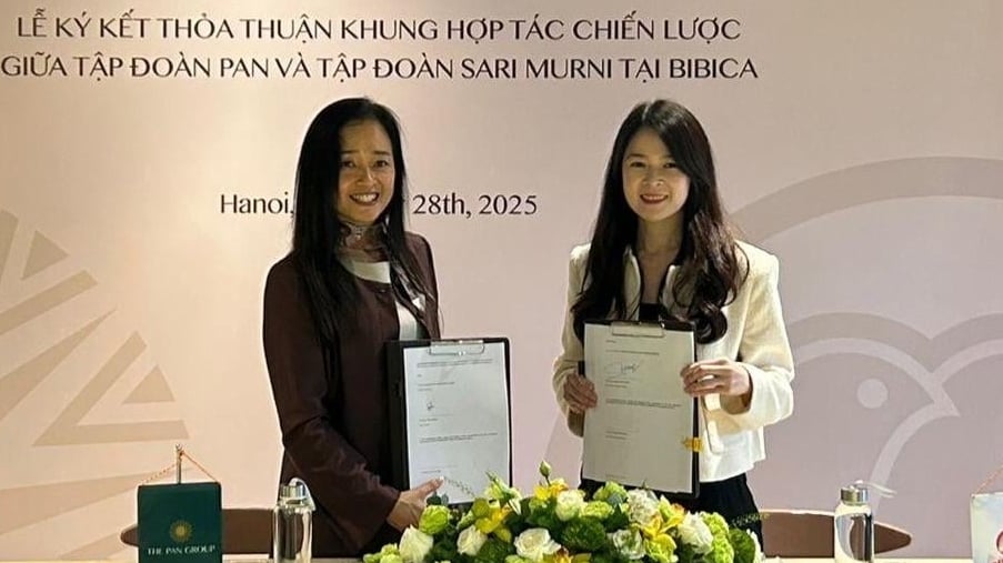 Lễ k&yacute; kết thoả thuận khung hợp t&aacute;c chiến lược giữa PAN v&agrave; Sari Murni tại Bibica