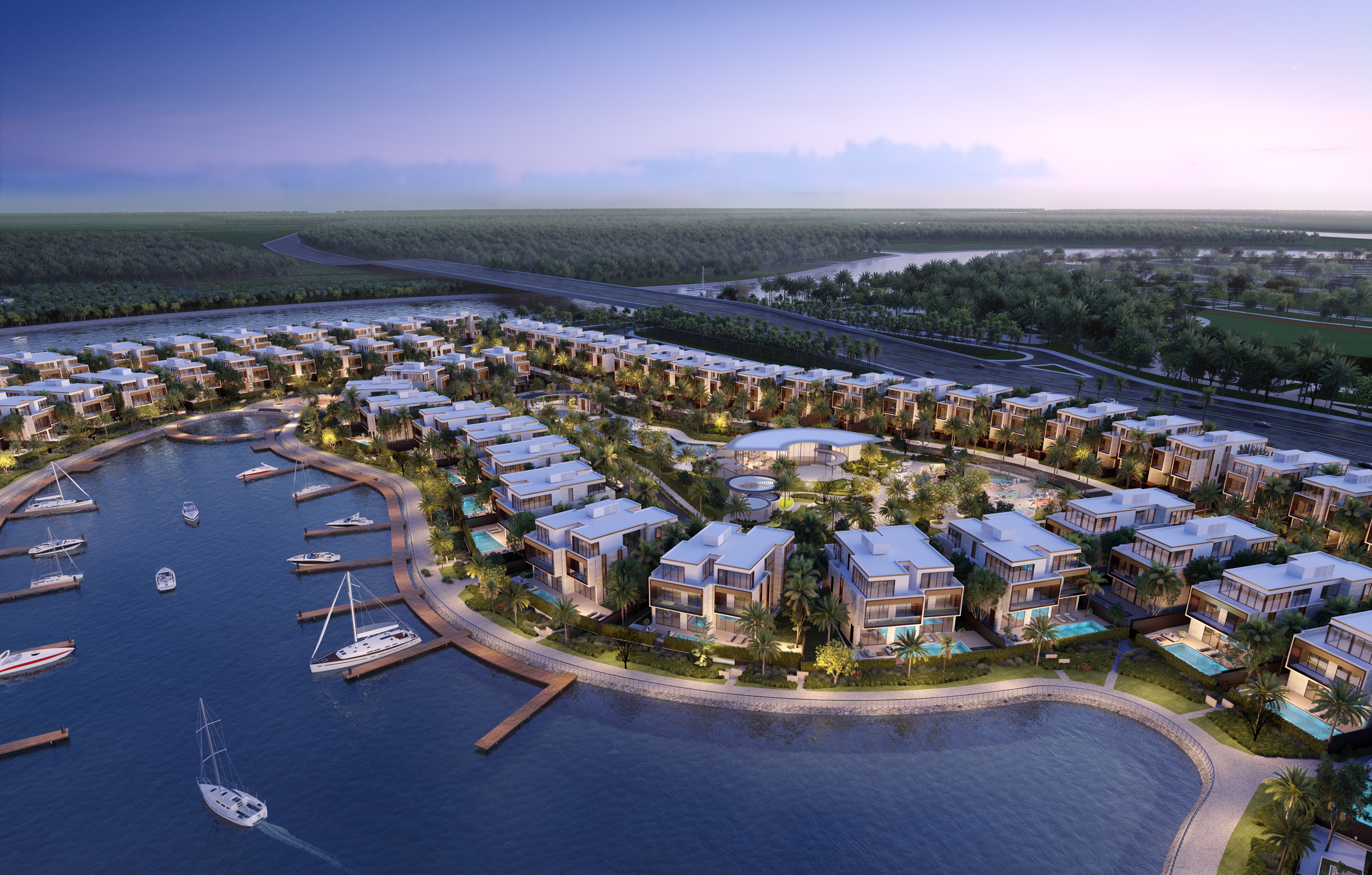 Bến du thuyền nội khu b&ecirc;n trong dinh thự.