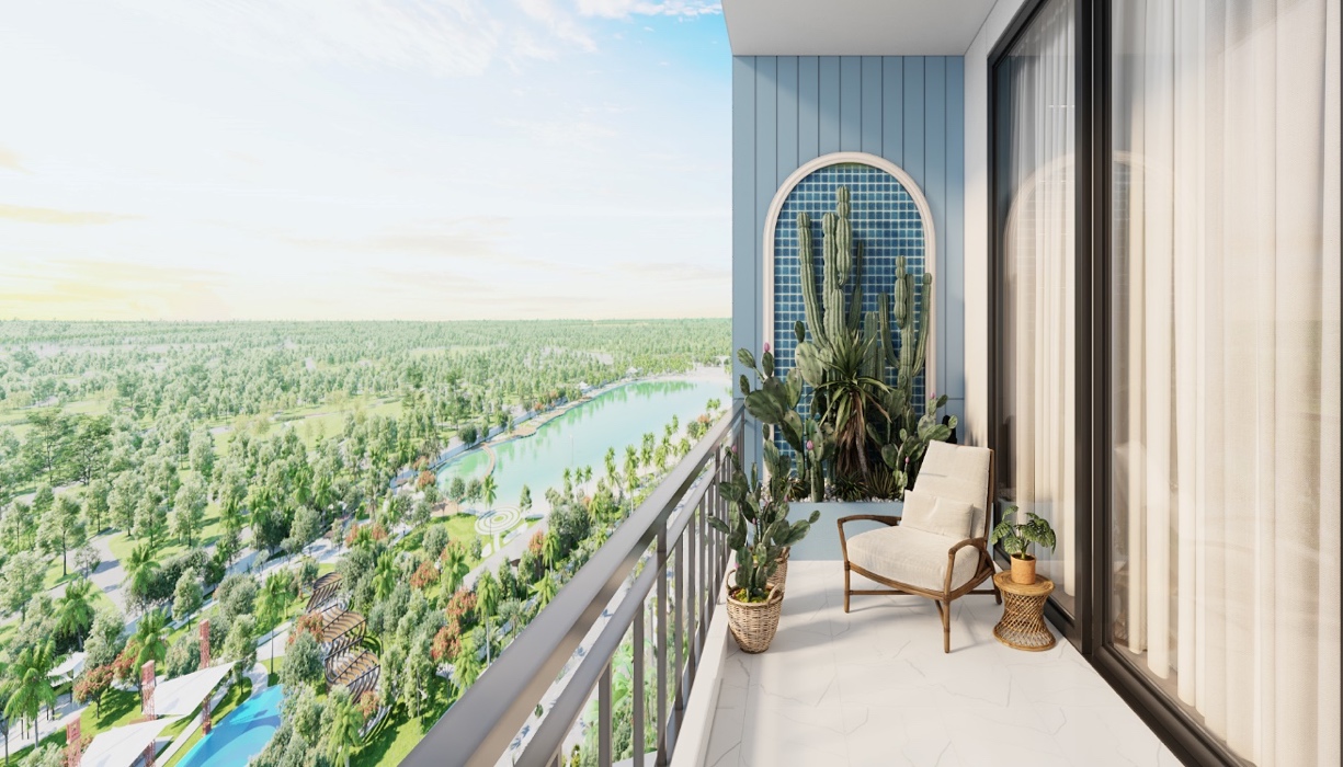 Kể cả với căn hộ studio hay căn hộ 1 ph&ograve;ng ngủ + 1 c&oacute; diện t&iacute;ch khi&ecirc;m tốn th&igrave; chủ đầu tư cũng d&agrave;nh quỹ đất khoảng 3 &ndash; 4m2 cho khu vực ban c&ocirc;ng. Chỉ cần bố tr&iacute; một ch&uacute;t tiểu cảnh v&agrave; ghế tựa, gia chủ c&oacute; thể h&ocirc; biến ban c&ocirc;ng th&agrave;nh g&oacute;c đọc s&aacute;ch, ngắm phố phường cực thư gi&atilde;n.