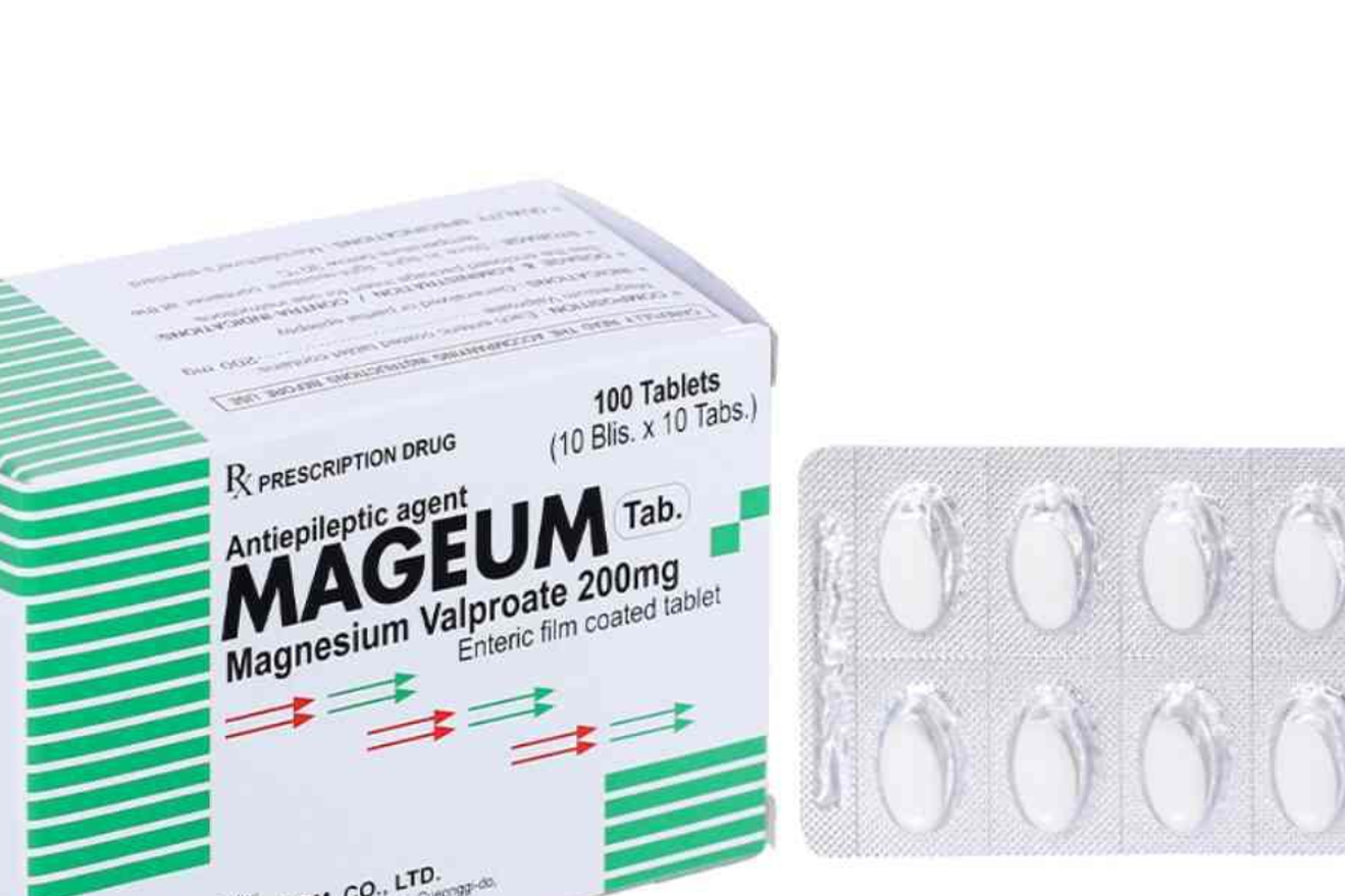 Mageum tab chứa hoạt chất Magnesi Valproate &ndash; thuốc k&ecirc; đơn điều trị động kinh v&agrave; rối loạn lưỡng cực.