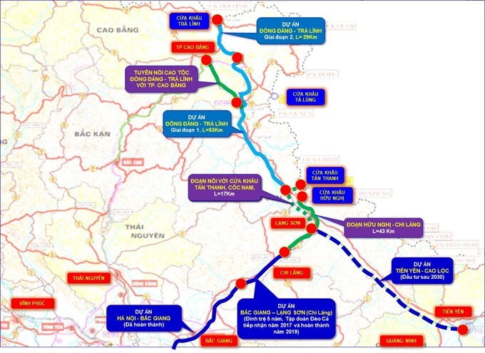Tuyến cao tốc Đồng Đăng &ndash; Tr&agrave; Lĩnh đ&oacute;ng vai tr&ograve; quan trọng kết nối giao thương giữa Cao Bằng v&agrave; c&aacute;c v&ugrave;ng kinh tế trọng điểm ph&iacute;a bắc với Trung Quốc &nbsp;