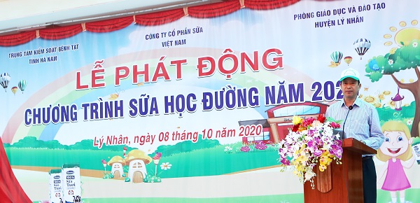 &Ocirc;ng Nguyễn Thanh Dương &ndash; Gi&aacute;m đốc Trung t&acirc;m Kiểm so&aacute;t Bệnh tật tỉnh H&agrave; chia sẻ tại lễ ph&aacute;t động &nbsp;
