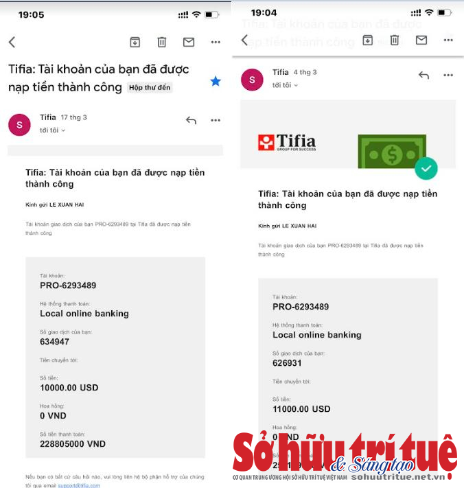 &nbsp; Th&ocirc;ng tin nạp tiền của anh L&ecirc; Xu&acirc;n Hải cung cấp cho PV