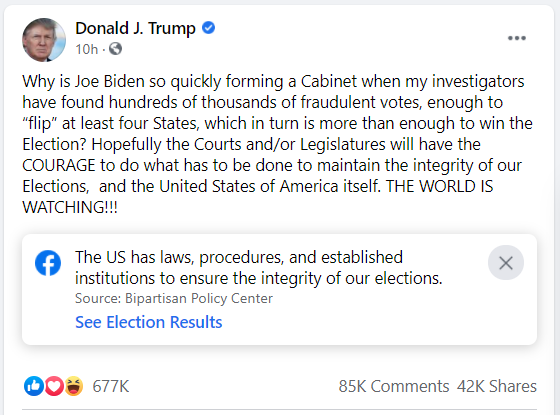 Ông Trump: 'Điều tra viên của tôi đã tìm ra hàng trăm nghìn phiếu gian lận, đủ sức 'lật' ít nhất 4 bang!' - Ảnh 1