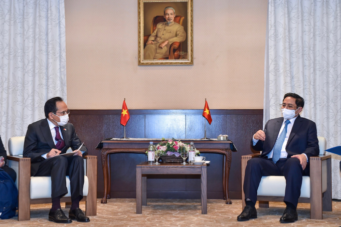 Thủ tướng tiếp &ocirc;ng Motoya Okada, Chủ tịch Tập đo&agrave;n AEON (Ảnh: VGP/Nhật Bắc)