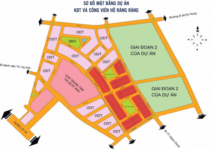 Sơ đồ mặt bằng "si&ecirc;u dự &aacute;n KĐT v&agrave; C&ocirc;ng vi&ecirc;n hồ R&agrave;ng R&agrave;ng, TX Kỳ Anh (H&agrave; Tĩnh).