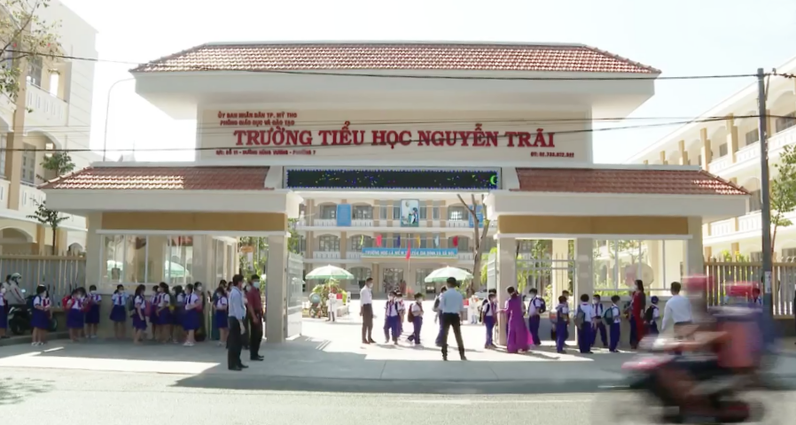 Trường Tiểu học Nguyễn Tr&atilde;i, th&agrave;nh phố Mỹ Tho, Tiền Giang (Ảnh: Chụp m&agrave;n h&igrave;nh).