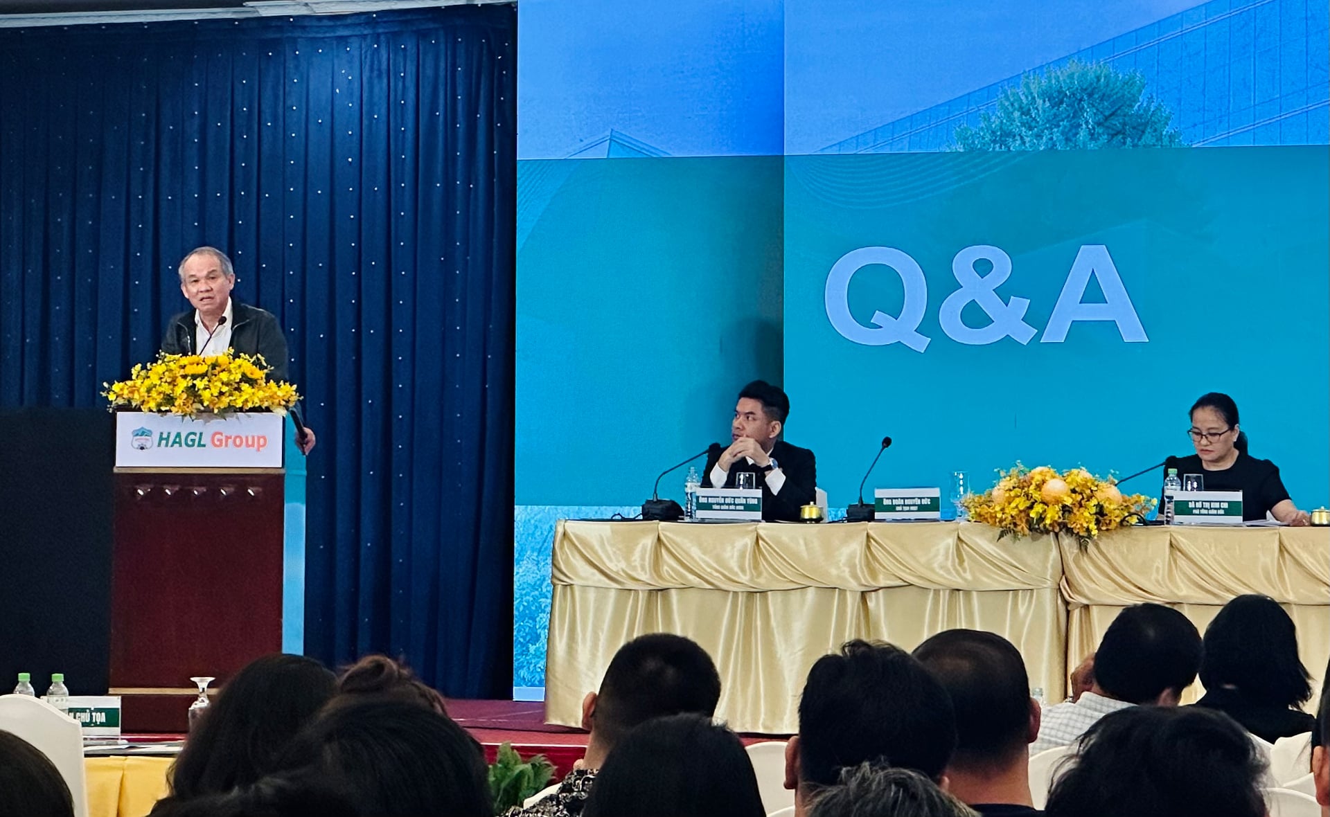 Bầu Đức chia sẻ tại sự kiện&nbsp;Investment Roadshow: Launching a New Enduring Era tại TP. HCM chiều nay