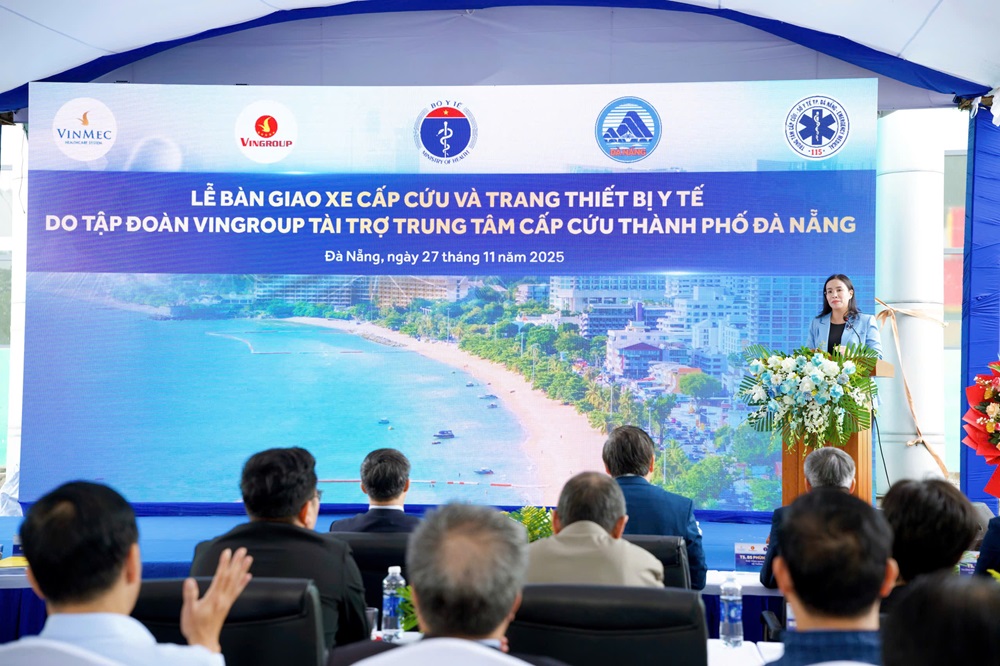 B&agrave; Nguyễn Thị Anh Thi - Ph&oacute; Chủ tịch UBND Th&agrave;nh phố Đ&agrave; Nẵng ph&aacute;t biểu tại buổi lễ