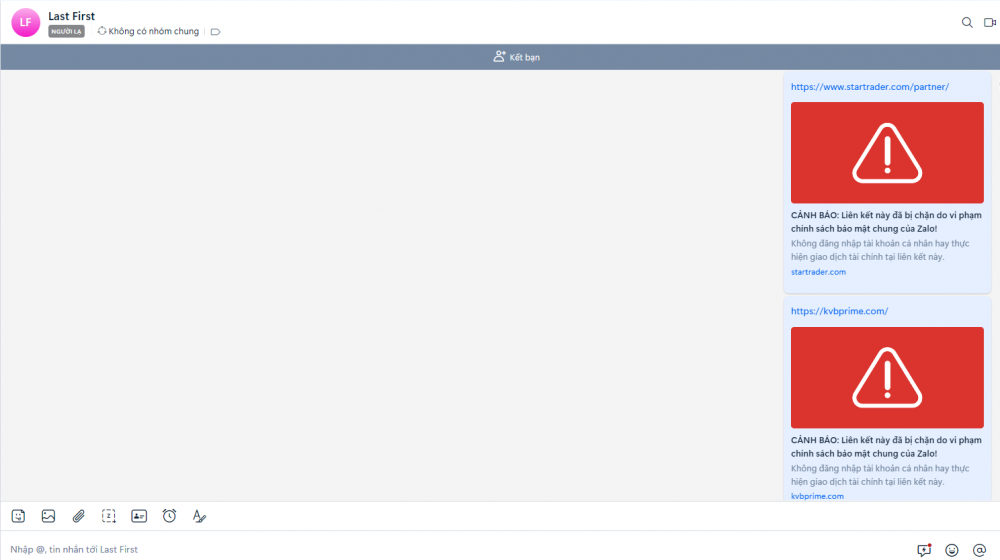 &nbsp;NCSC VN - Trung t&acirc;m Gi&aacute;m s&aacute;t an to&agrave;n kh&ocirc;ng gian mạng quốc gia l&agrave; đ&atilde; chặn th&ocirc;ng tin li&ecirc;n kết của s&agrave;n Startrader v&agrave; KVP Prime qua Zalo.