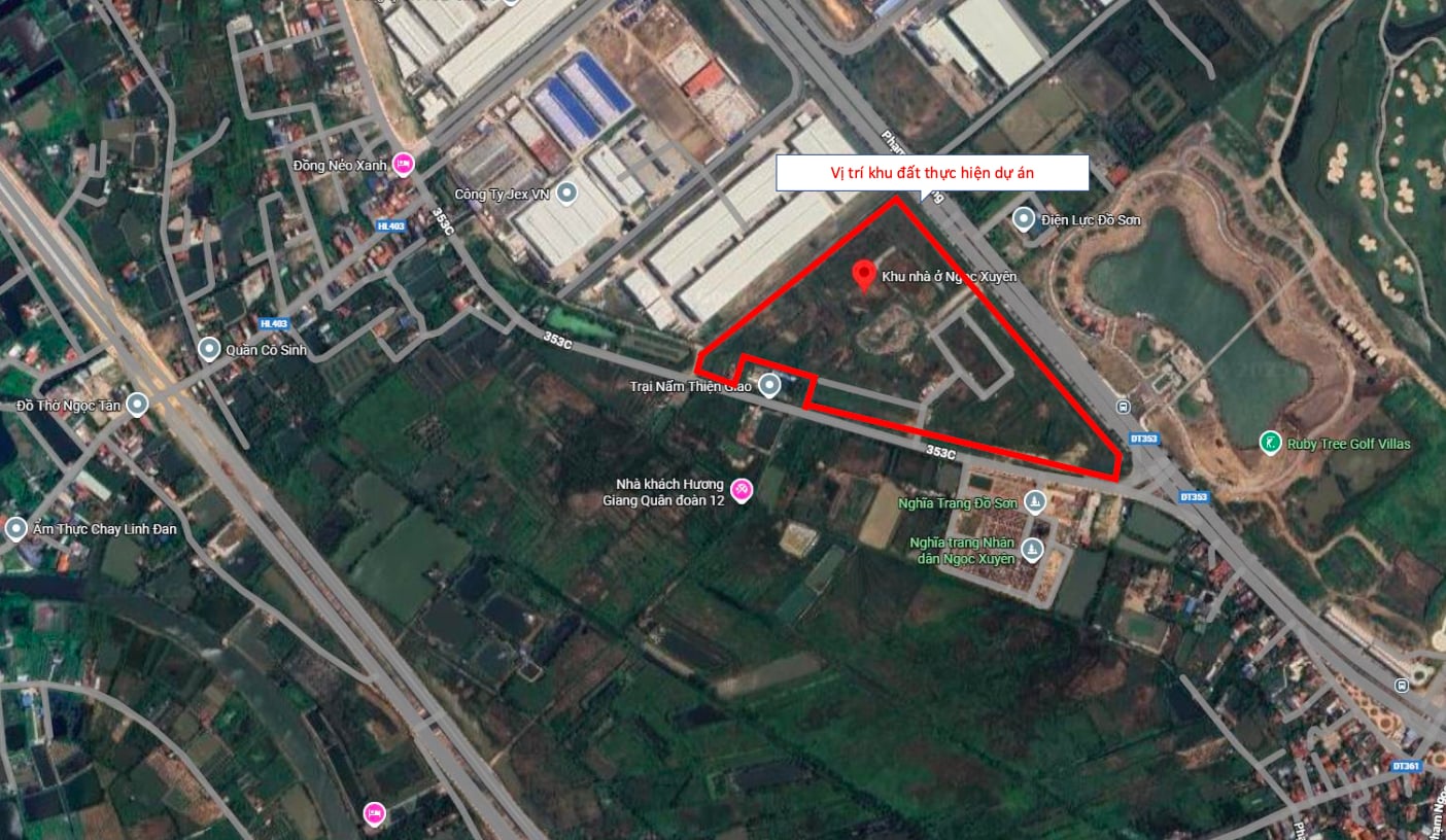 Vị tr&iacute; thực hiện dự &aacute;n&nbsp;đầu tư x&acirc;y dựng khu nh&agrave; ở Ngọc Xuy&ecirc;n tại phường Đồ Sơn.