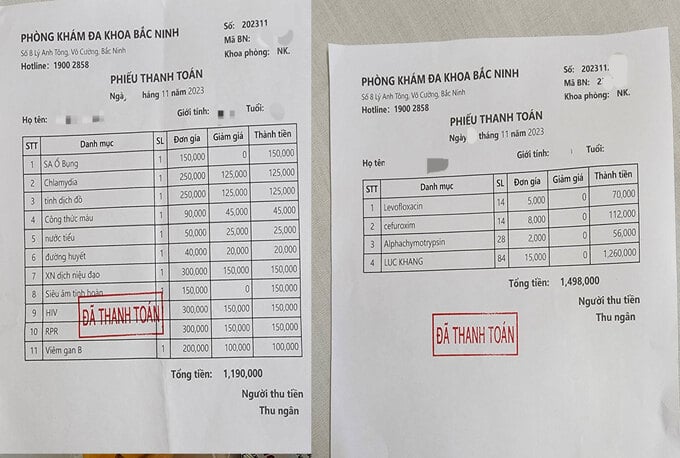 To&agrave;n bộ số tiền tr&ecirc;n được thanh to&aacute;n th&ocirc;ng qua t&agrave;i khoản c&aacute; nh&acirc;n chứ kh&ocirc;ng phải tổ chức, doanh nghiệp. Đồng thời, ph&ograve;ng kh&aacute;m n&agrave;y cũng kh&ocirc;ng xuất h&oacute;a đơn theo quy định. Việc n&agrave;y đặt ra nghi vấn trốn thuế, g&acirc;y thất thu ng&acirc;n s&aacute;ch nh&agrave; nước?