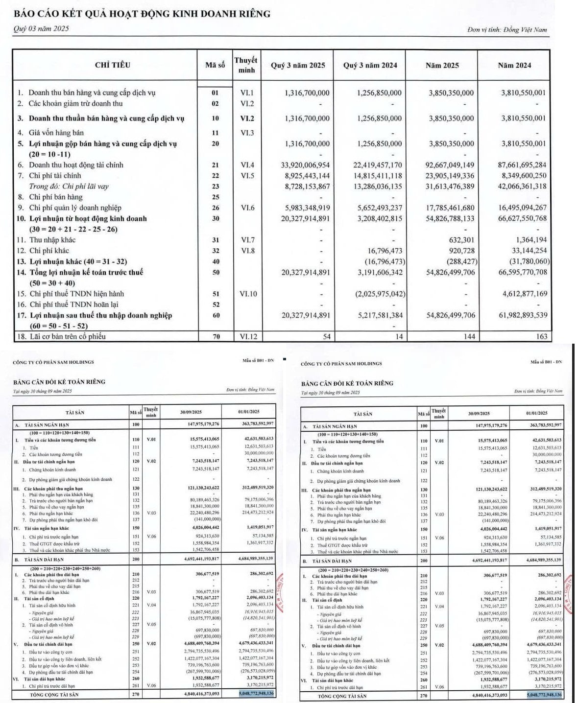 Doanh thu v&agrave; lợi nhuận của SAM Holdings tăng trưởng li&ecirc;n tục, tạo nền tảng cho c&aacute;c đề xuất dự &aacute;n
