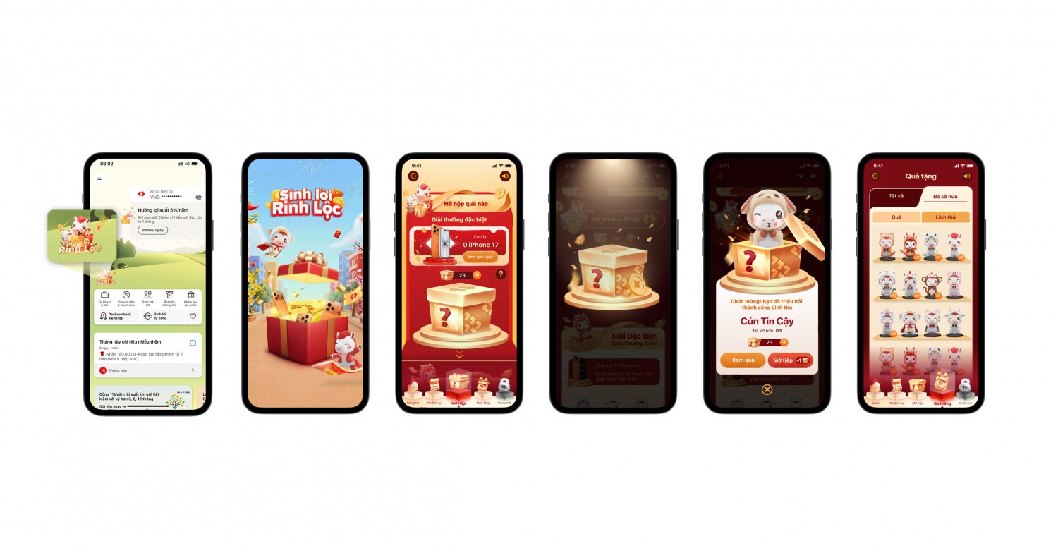 Giao diện chương tr&igrave;nh &ldquo;Sinh Lời Rinh Lộc&rdquo; tr&ecirc;n Techcombank Mobiile