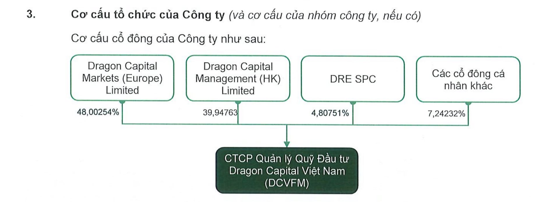 Cơ cấu cổ đ&ocirc;ng của&nbsp;DCVFM hiện nay.