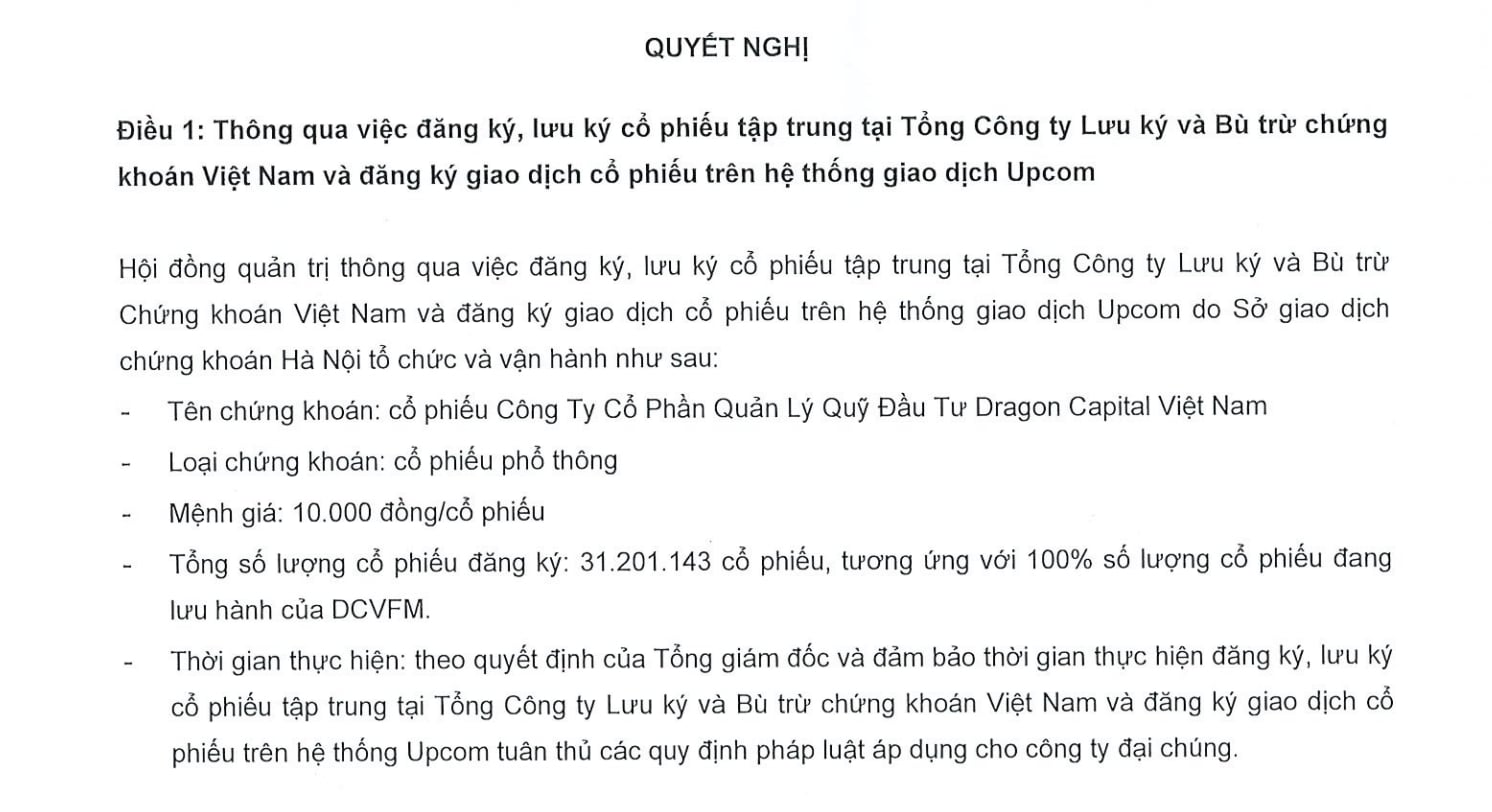 HĐQT&nbsp;DCVFM đ&atilde; th&ocirc;ng qua kế hoạch đưa cổ phiếu l&ecirc;n s&agrave;n chứng kho&aacute;n