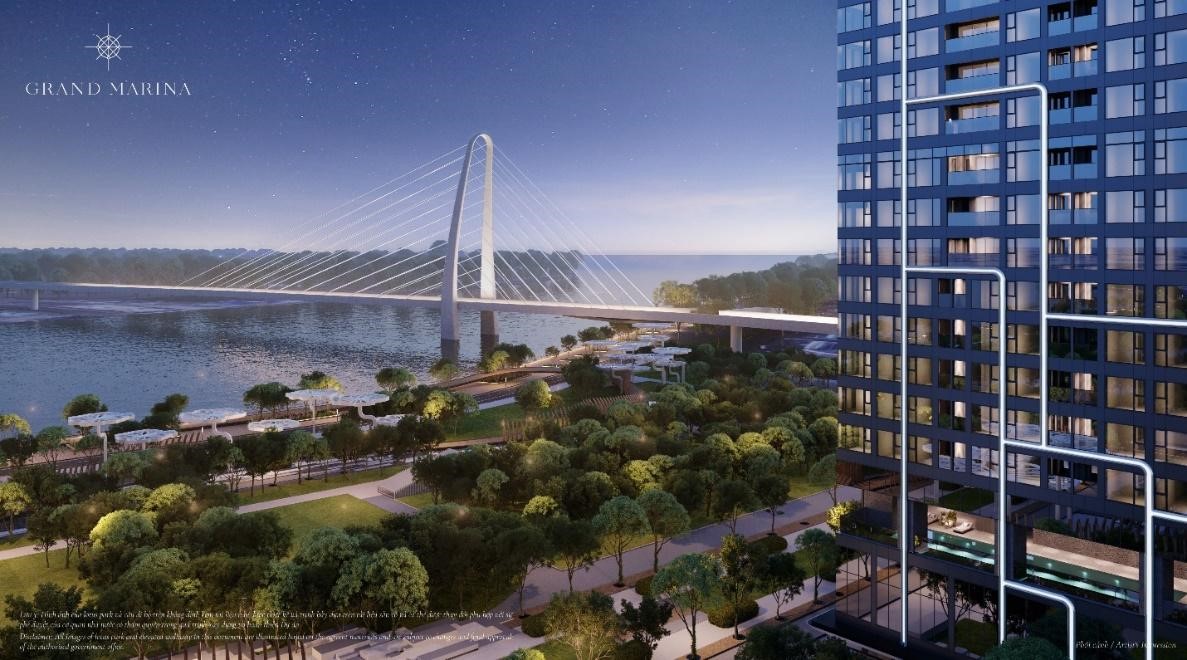 Vị tr&iacute; độc t&ocirc;n ven s&ocirc;ng S&agrave;i G&ograve;n đem đến tầm nh&igrave;n đắt gi&aacute; cho c&aacute;c căn hộ h&agrave;ng hiệu JW Marriott tại t&ograve;a Sea. Ảnh: Masterise Homes