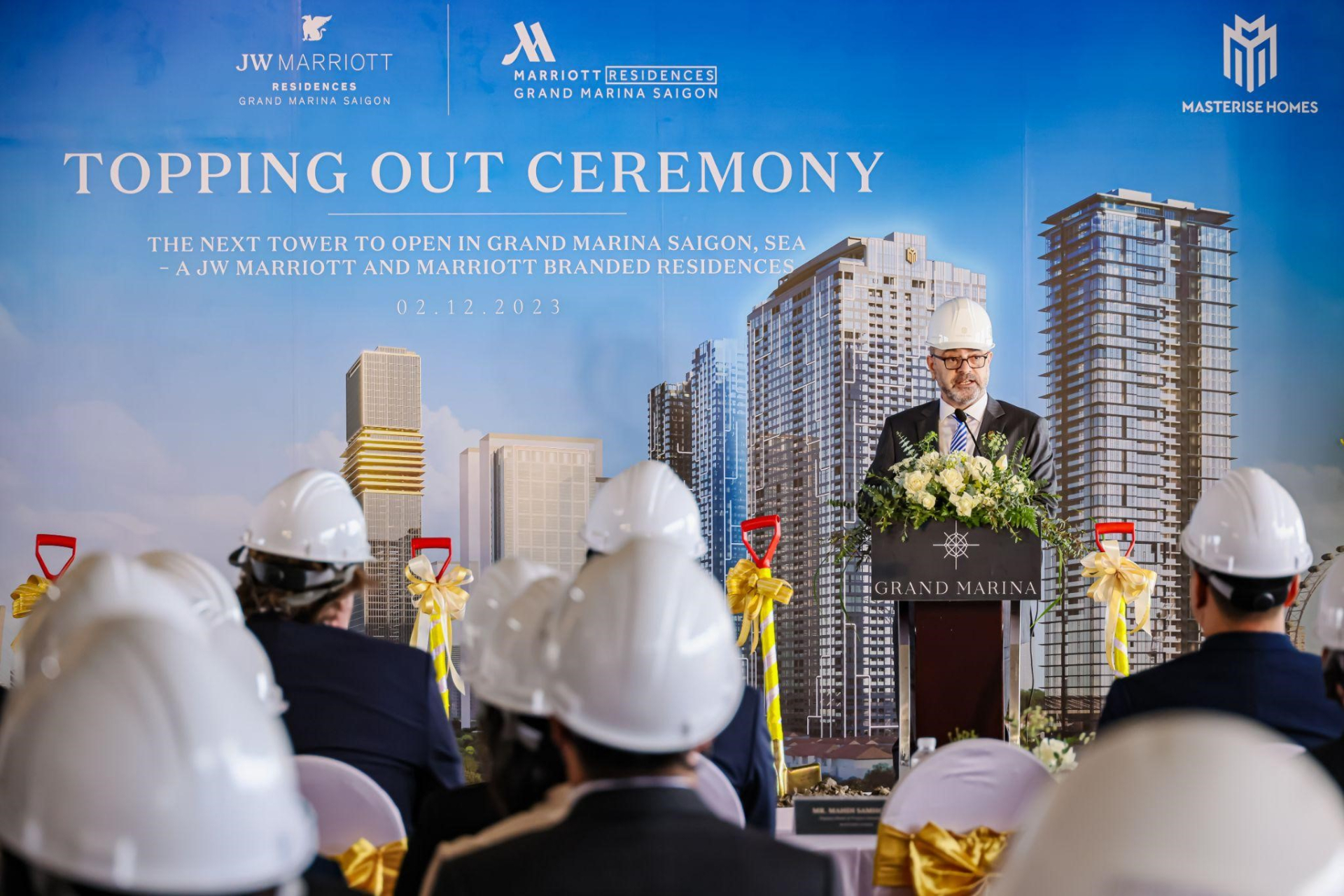 &Ocirc;ng Mahdi Samhouri, Ph&oacute; Gi&aacute;m đốc Khối Ph&aacute;t triển dự &aacute;n ki&ecirc;m Ph&oacute; Gi&aacute;m đốc Khối Thiết kế, Masterise Homes ph&aacute;t biểu tại sự kiện. Ảnh: Masterise Homes