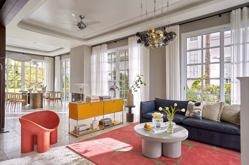 Kh&ocirc;ng gian ph&ograve;ng kh&aacute;ch của một biệt thự mẫu Central Island. Ảnh: MP