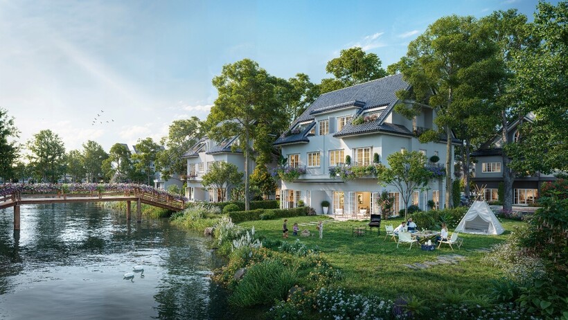 S&acirc;n vườn l&agrave; nơi kết nối th&agrave;nh vi&ecirc;n gia đ&igrave;nh cư d&acirc;n. Ảnh: ECP