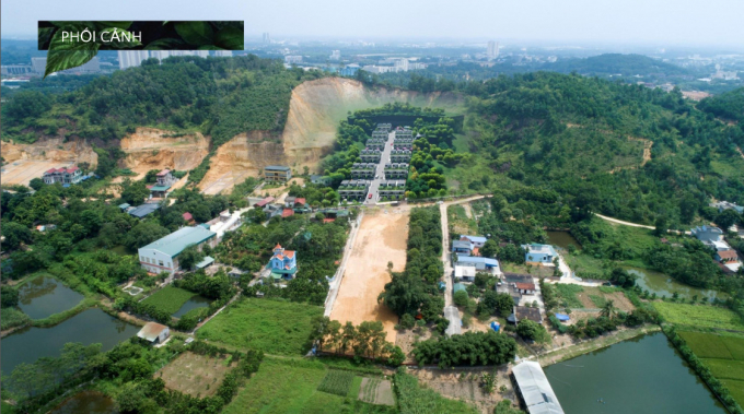 Phối cảnh dự &aacute;n Ho&agrave; Lạc Charm Villas nh&igrave;n từ tr&ecirc;n cao