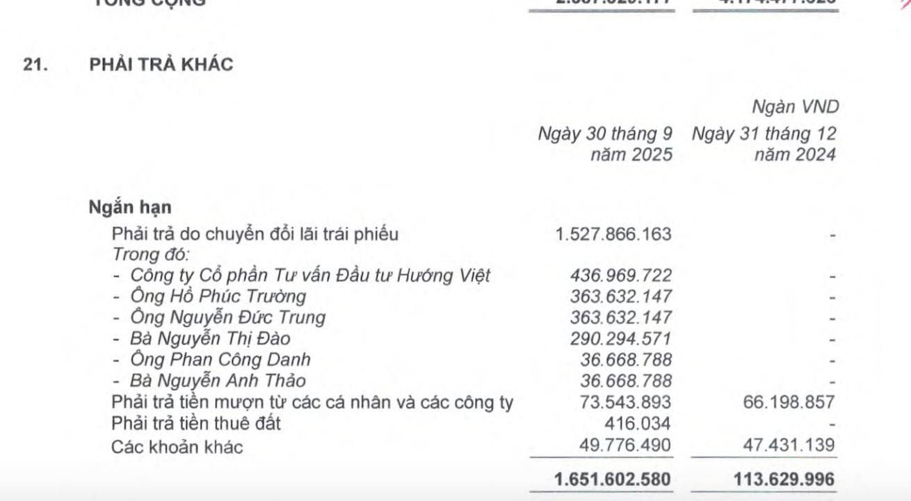 B&aacute;o c&aacute;o t&agrave;i ch&iacute;nh hợp nhất qu&yacute; III/2025