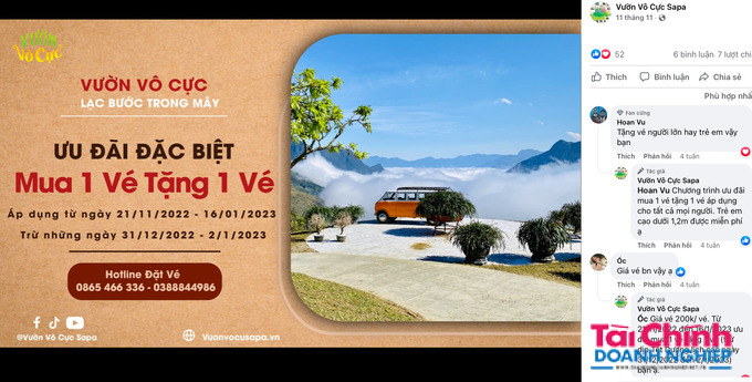 Điểm du lịch Vườn V&ocirc; Cực hoạt động kinh doanh b&aacute;n v&eacute; thu lời một khoản tiền rất lớn nhưng kh&ocirc;ng nộp thuế, g&acirc;y thất tho&aacute;t cho ng&acirc;n s&aacute;ch nh&agrave; nước.