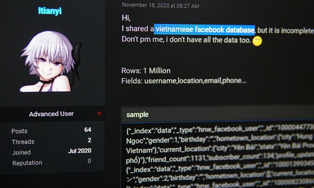 Một triệu t&#224;i khoản Facebook Việt bị tung l&#234;n diễn đ&#224;n hacker - Ảnh 1