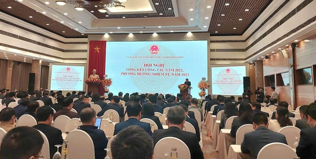 Hội nghị của Ủy ban quản l&yacute; vốn nh&agrave; nước tại doanh nghiệp. Ảnh: Tiền Phong