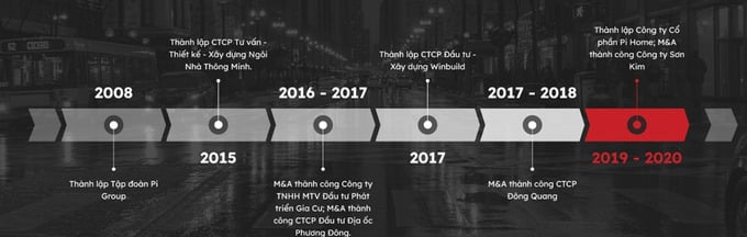 Qu&aacute; tr&igrave;nh ph&aacute;t triển của Pi Group