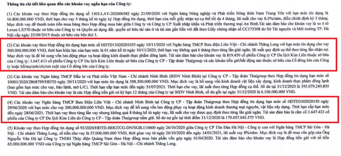 Nguồn: B&aacute;o c&aacute;o t&agrave;i ch&iacute;nh hợp nhất năm 2020 tại Thaiholdings