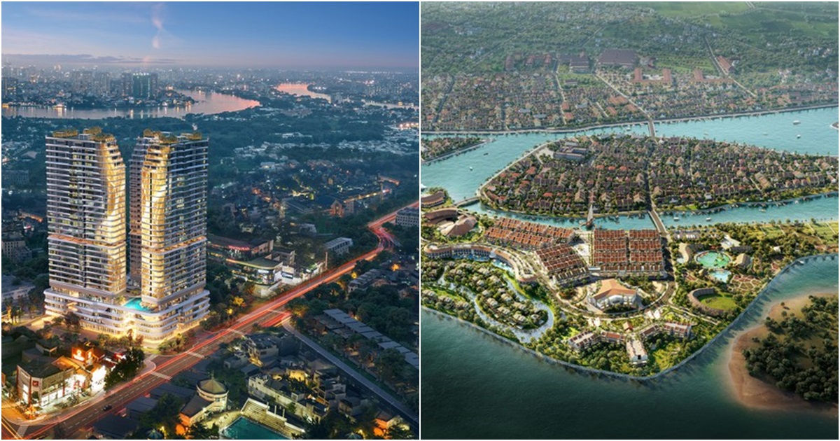 Dự &aacute;n King Crown Infinity (tr&aacute;i) v&agrave; phối cảnh dự &aacute;n Hội An D'Or (phải).&nbsp;Ảnh: BCG Land