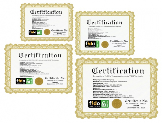 Vingroup tiến nhanh v&agrave;o mảng x&aacute;c thực mạnh đạt chuẩn quốc tế với 04 chứng chỉ FIDO2 trong v&ograve;ng 12 th&aacute;ng