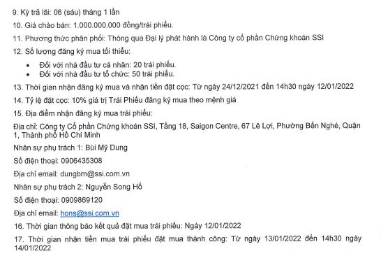 Th&ocirc;ng b&aacute;o ch&agrave;o b&aacute;n tr&aacute;i phiếu ra c&ocirc;ng ch&uacute;ng tại Coteccons (Nguồn: Coteccons)