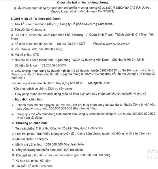 Coteccons lần đầu ti&#234;n huy động vốn qua k&#234;nh tr&#225;i phiếu - Ảnh 1