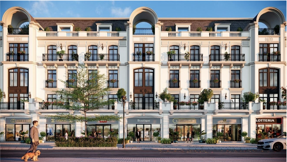 Không gian mua sắm thời thượng tại shophouse bên cạnh Tổ hợp quảng trường – Bến du thuyền Aqua Marina thuộc Aqua City.  