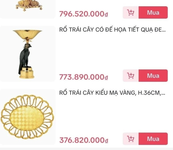 Giỏ h&agrave;ng TikTok Shop của Qu&aacute;ch Th&aacute;i C&ocirc;ng với những sản phẩm "xa xỉ".