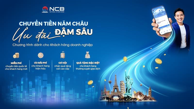 NCB miễn ho&agrave;n to&agrave;n ph&iacute; nhận tiền từ nước ngo&agrave;i v&agrave;o t&agrave;i khoản doanh nghiệp tại NCB