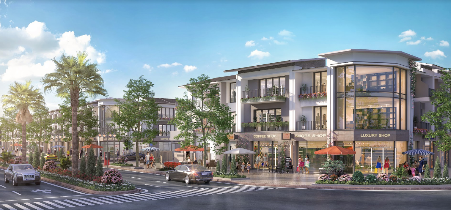 Phối cảnh đại lộ trung t&acirc;m dự &aacute;n TNR Stars Kiến Tường.