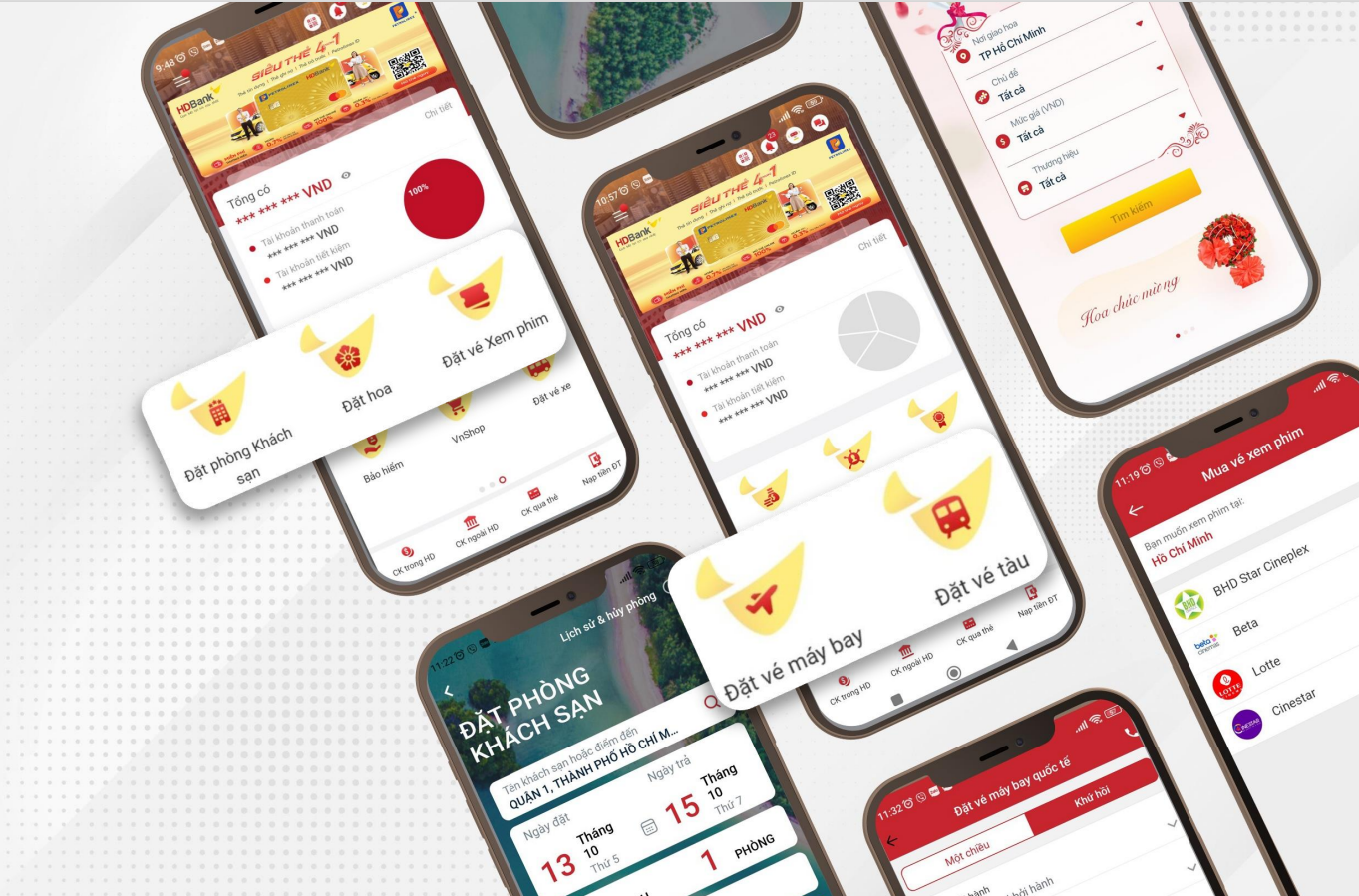 App HDBank cung cấp đa dạng tiện &iacute;ch đ&aacute;p ứng mọi nhu cầu kh&aacute;ch h&agrave;ng hiện đại &nbsp;