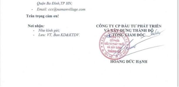 Th&ocirc;ng b&aacute;o của C&ocirc;ng ty Th&agrave;nh Đ&ocirc; chủ dự &aacute;n The Empire.