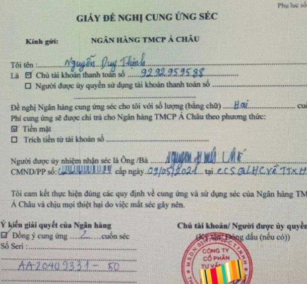 &nbsp;Tấm s&eacute;c m&agrave; doanh nghiệp cho l&agrave; giả mạo chữ k&yacute; đ&atilde; được d&ugrave;ng để r&uacute;t tiền