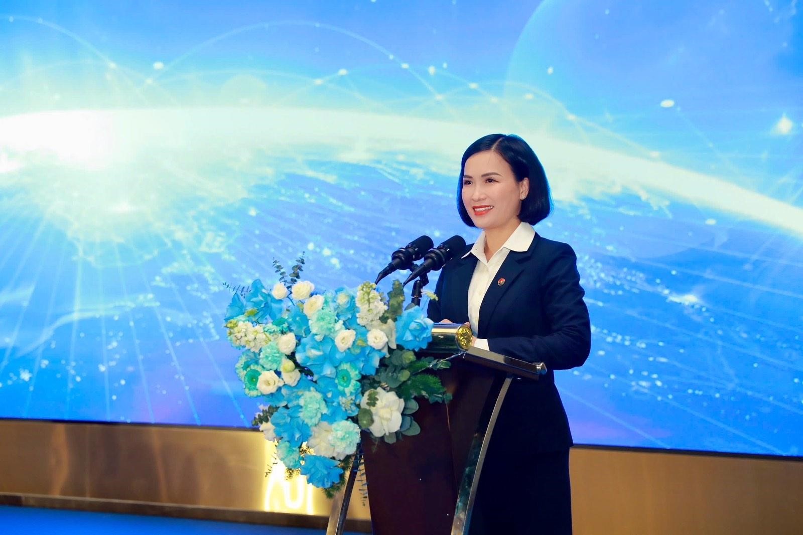 Chủ tịch B&ugrave;i Thị Thanh Hương ph&aacute;t biểu tại Đại hội &nbsp;