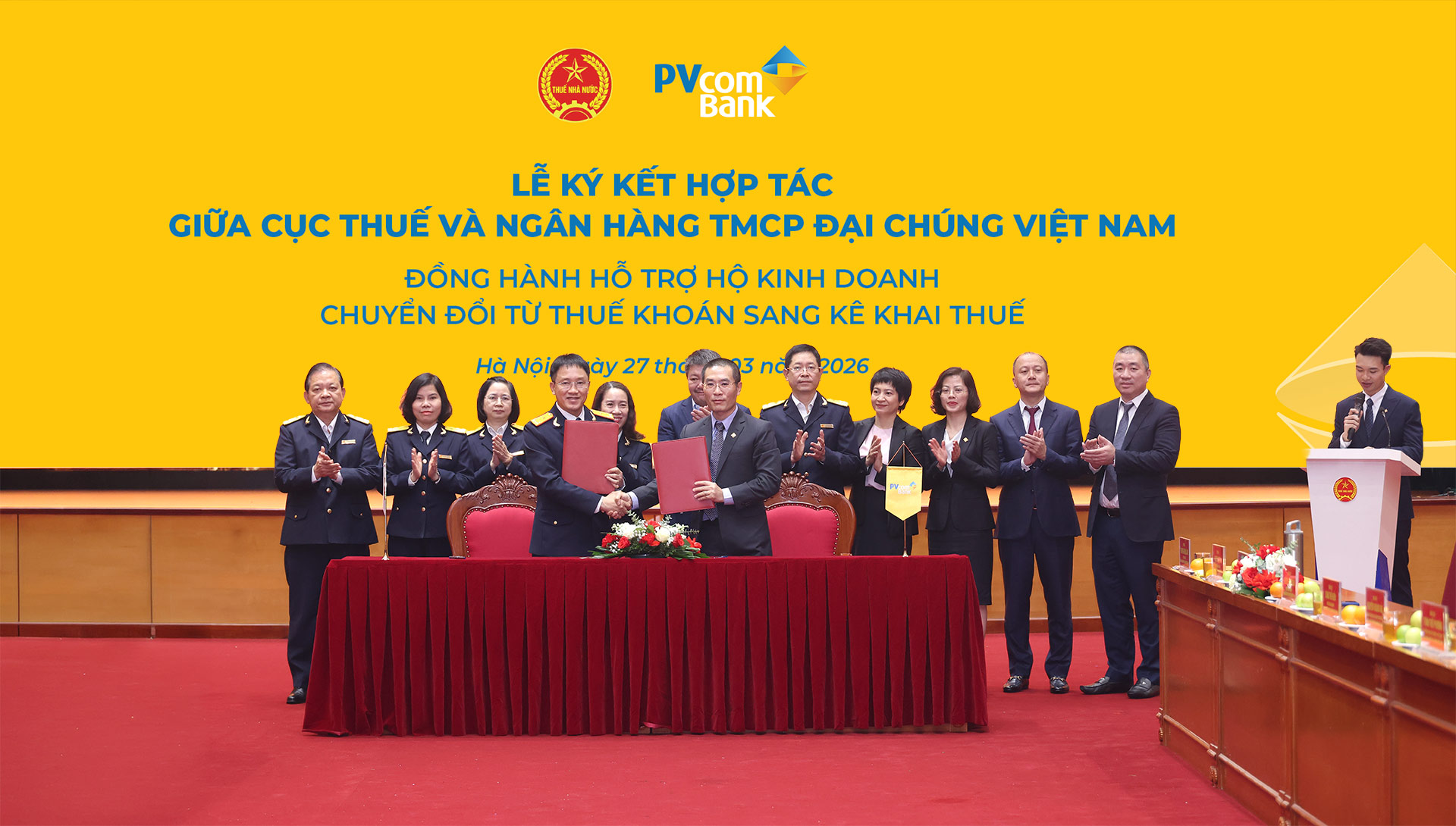 PVcomBank hợp t&aacute;c với Cục Thuế hỗ trợ hộ kinh doanh k&ecirc; khai thuế